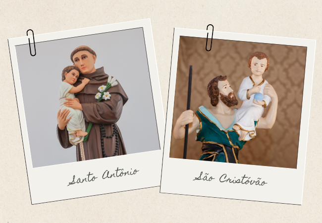Por que Santo Antônio e São Cristóvão são representados com uma criança no colo?
