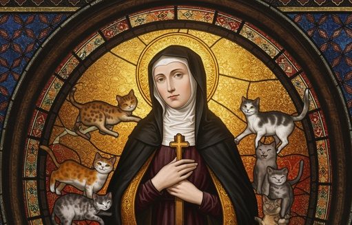 Por que Santa Gertrudes é chamada de “a padroeira dos gatos”?