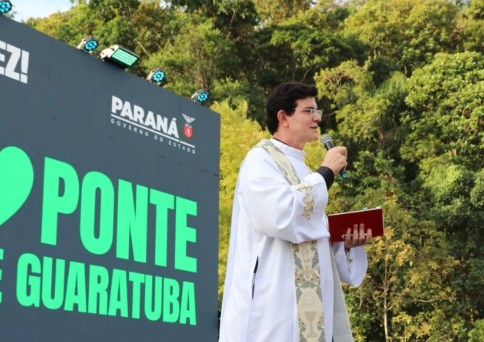 “Toda ponte é caminho”: inauguração da Ponte de Guaratuba tem bênção do Padre Reginaldo Manzotti