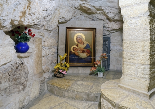 Gruta do Leite, em Belém: o lugar onde a Tradição diz que Maria amamentou Jesus antes da fuga para o Egito